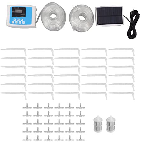 Impianto di irrigazione automatico in materiale ABS con timer, risparmio d'acqua, per giardino, terrazza e balcone (tubo da 20 m)