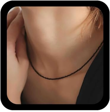 Cybche Vintage Onyx Beads Choker Necklace Faceted Beads Necklaces Black Crystal Necklaces Faceted Labradorite Beaded Necklace Created Onyx Jewelry for Women