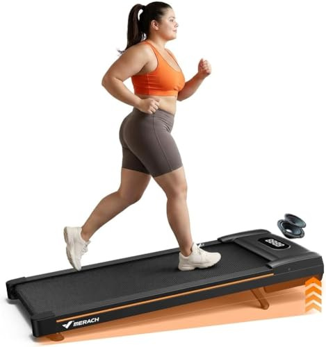MERACH Heavy Duty Walking Pad Treadmill with 10%-12% Auto Incline | Pro Shock-Absorbing Cushioning System, 3.0HP Quiet Brushless Motor, 180kg Capacity, Under Desk Treadmill with LED Display