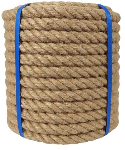 Corde de chanvre naturel torsadée de 1 à 60 mm, corde de jute épaisse torsadée pour travaux manuels, décoration, porche, balustrade, quais, aménagement paysager, balançoire, remorquage, hamac (50 mm x