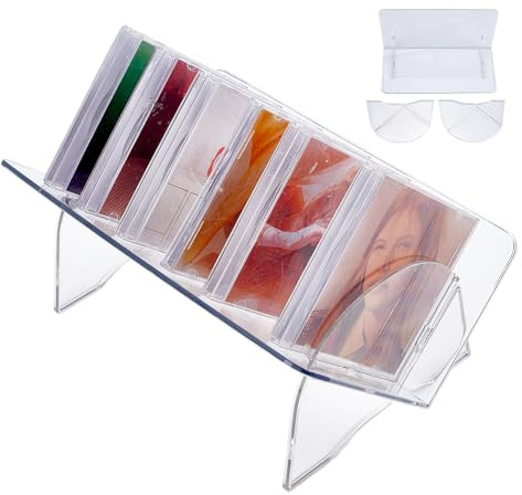 HOBBIESAY 1 Set DVD Holder Case Display CD Display Holder Clear Acrylic Book Shelf Desktop Bookcase 12.2x7.09x5.43inch for Video Game Cases Cds Tape Displays Stand