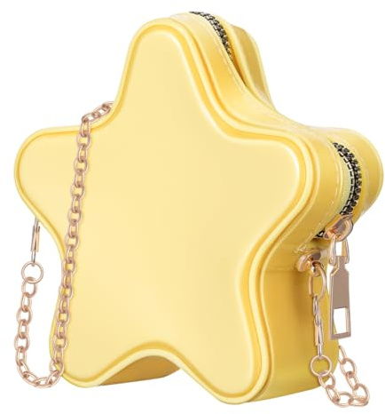 BESTonZON Modische Stern Umhängetasche Damen – Kleine Messenger Tasche mit Reißverschluss für Party, Festivals & Festliche Anlässe – Stilvolle Schultertasche