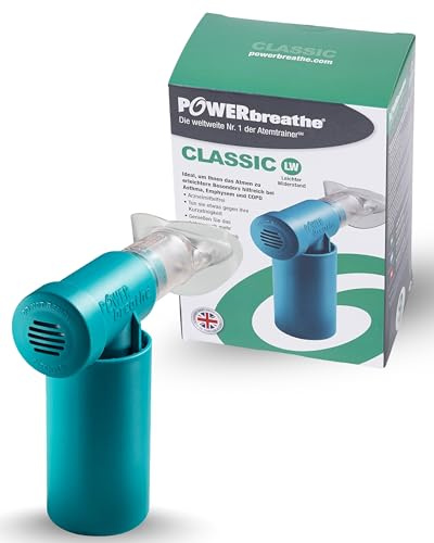 POWERBREATHE Classic Wellness I Leichter Widerstand I Atemtrainer zur Stärkung der Atemmuskulatur I Inspirationsmuskeltrainer mit 9 Stufen I Atemtrainingsgerät für Atemübungen
