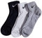Nike Herren Strümpfe Cushion Quarter, 3er Pack - Grau (Grey Heather/Black/White), 38-42 EU