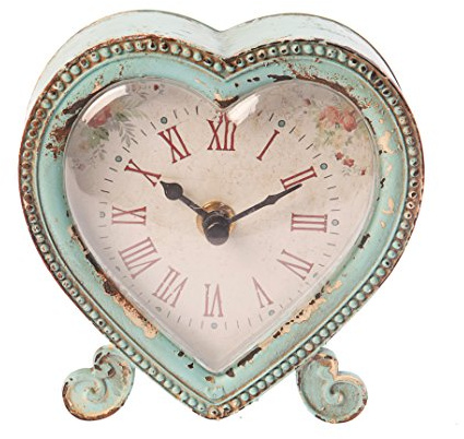 Sass & Belle Boudoir Heart Clock Duck Egg
