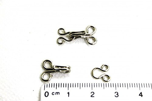 Telliswelt 24 Qualitäts Haken & Augen Größe 3 groß Ösen Miederhaken Messing silberfarbend