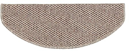 casa pura Stuffenmatten innen 1 Stück, habrund Selbstklebend in Sisal-Optik Treppenstuffen Matten Taupe 65x23,5 cm Kalkuta