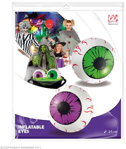 W WIDMANN MILANO Party Fashion 2386E - Aufblasbare Augen, 2 Stück, 25 cm, Dekoration, Halloween