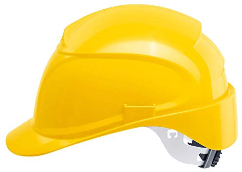 uvex pheos B-WR Schutzhelm - Belüfteter Arbeitshelm für die Baustelle - mit Drehrad - gelb