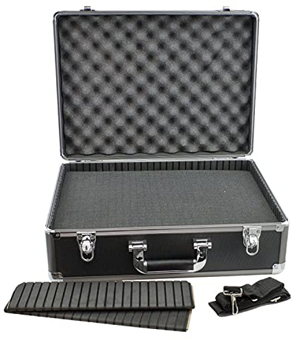 ROC Cases B067 Black Flight Case 460x340x170mm, Gun Metal Trim, Cubed Foam | Supplied with tool dividers & carry strap, 24kg/m3 cubed foam, cut to shape, Quick-catch padlock loop closure, Genuine ROC