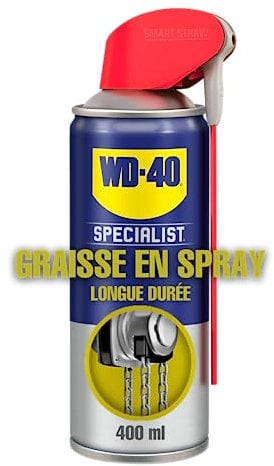 WD-40 Specialist • Graisse en Spray • Spray Double Position • Protection contre la corrosion • Extrêmement Durable • Adhère à toutes surfaces • 400 ML