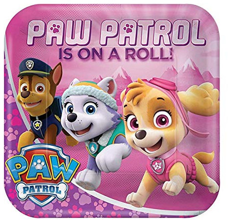 amscan 8 Partyteller * PAW Patrol PINK * für einen Mädchen-Kindergeburtstag und Motto-Party // Kinder Geburtstag Girl Teller