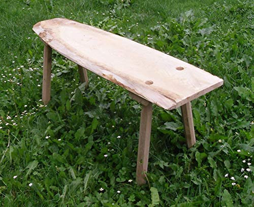 Mittelalterliche Bank zum stecken, aus Eiche 25-30 mm mit 8-kantigen Beinen, 115 cm lang für Larp, Reenactor, Tavernenbestuhlung