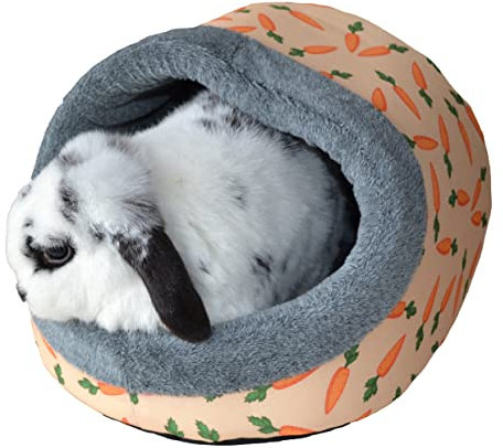 Rosewood 19614 Snuggles Hauben-Plüschbett Mit Karotten-Print Für Kaninchen, Meerschweinchen, Frettchen Und Ratten