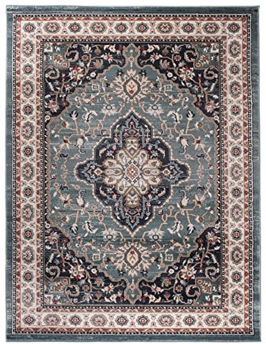 Carpeto Orientteppich Teppich Blau 200 x 300 cm Medaillon Klassisch Muster - Wohnzimmer Schlafzimmer Esszimmer