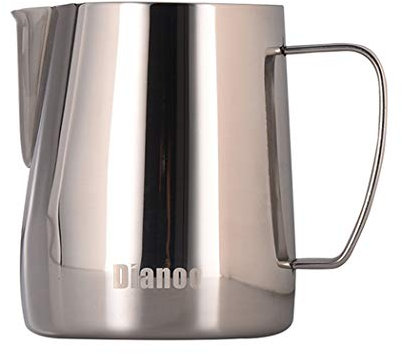 Dianoo Stainless Steel Milk Frothing Pitcher Creamer Frothing Pitcher Latte Art Cup for Espresso Cappuccino Coffee 350 ML