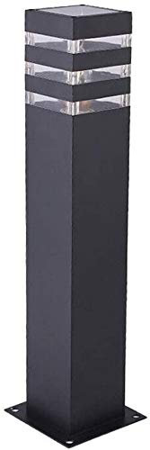 Außen Retro Wegeleuchte Schwarz aus Aluminium und Acryl-schirm in Klar Wasserdicht IP44, E27 Fassung, Säulenlampe Aussenleuchte Gartenleuchte Pollerleuchte Pfostenlampe Sockelleuchte (Höhe 60CM)…