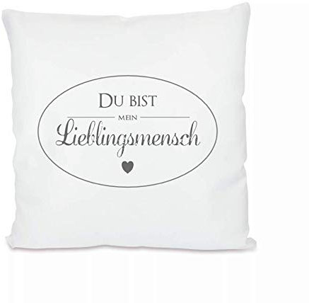 Kissen mit Spruch “Du bist Mein Lieblingsmensch“ I zum Kuscheln und als Deko I liebevolles Geschenk als Dankeschön, zum Geburtstag, zu Weihnachten und Anderen Anlässen