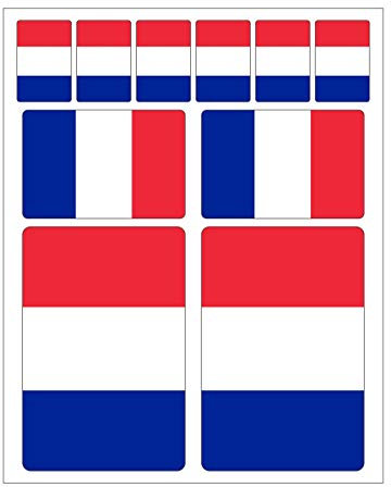 Generisch 10 Stück Flaggen Aufkleber Frankreich Set | Sticker France Autoaufkleber