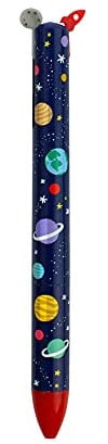 Legami - Click&Clack, Penna a Due Colori, 1,2x14 cm, Penna a Sfera, Tema Space, Inchiostro Rosso e Blu, Diametro della Punta 1,0 mm, Tratto Preciso, in Plastica, 1 Unità (Confezione da 1)