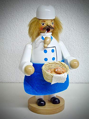 Deko-Geschenke-Shop Räuchermann Räuchermännchen Bäcker mit Brot 20 cm Räucherfigur Beruf 40497