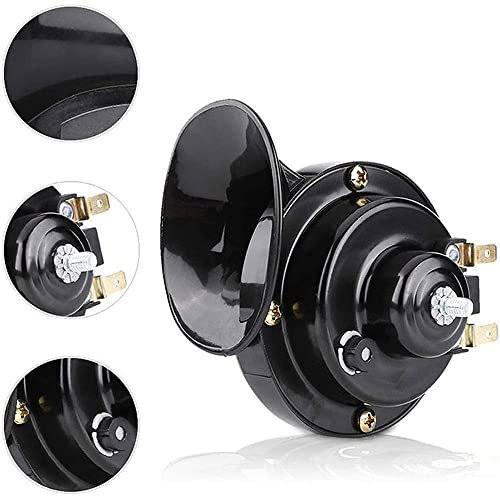 Super Train Horn für LKW, 2 Stück 300 dB Elektrische Sail-Horn, doppelte Hupe mit großer Kapazität für Auto, Motorrad, Fahrrad und Boote, Schwarz