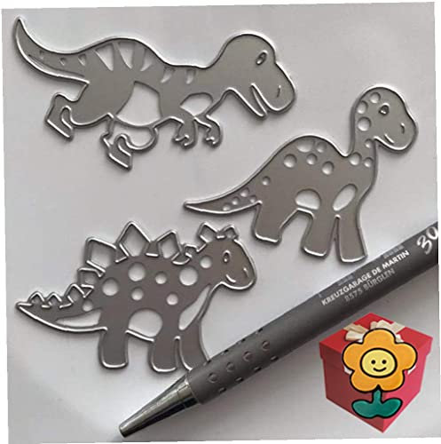 3 x Dinosaurier-Metall-Stanzformen, 3 x Dinosaurier-Metallschablonen, Dekoration, Prägeschablonen für DIY, Scrapbooking, Album, dekorative Prägen, Papierschablonen, Kartenherstellung