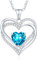CDE Kette Damen Herzkette 925 Sterling Silber Geburtsstein Halsketten Schmuck Herz Anhänger Weihnachten Valentinstag Muttertags Geschenk Hochzeit Jubiläum Geburtstag Frau Freundin Mama