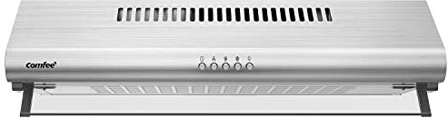 COMFEE' 60 cm Visor Cooker Hood F49SS-60 LED Extractor Fan Kitchen 600 mm Top Vented Range Hood - stainless Steel