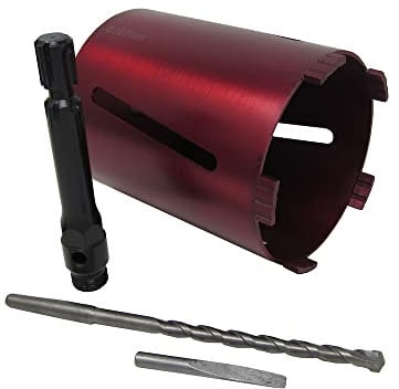 127mm 5 Dry Diamond Drilling Core Drill Bit Turbo Segments with SDS MAX Arbour & Drill Bit