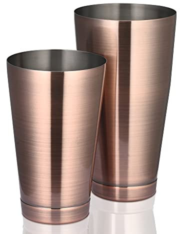 ETENS Boston Cocktail-Shaker Antikes Kupfer, Cocktail-Shaker-Dosen gewichtet, Bar-Shaker-Set Barkeeper-Shaker für Barkeeper – Martini-Shaker Edelstahl-Getränkemischer,Barwerkzeuge Metall-Schütteldose