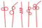 Fiesta First 10 Premium Long Crazy Silly Straws for Kids/Adults Red, Twisty Twirly Fun Colorful Party Spiral Drinking Straws, Recyclable Plastic BPA Free Reusable, Loop Curly Swirly Party Favor