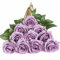 DuHouse 10 rose finte fiori di seta artificiali fiori di rosa finto fiore lunghi steli bouquet per organizzare matrimoni centrotavola festa casa decorazione cucina(Lilla)