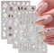8 Sheets 5D Nail Art Stickers Flower Butterfly Stereoscopic Embossed Nail Art Decals Self Adhesive Nail Decoration for Women Girls