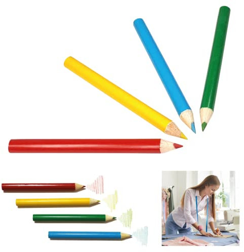 Powersell srls 4 Pezzi Matita da Sartoria per Cucito, Penna per Marcatura Cancellabile da Sarto Sarta Disegno, Solubile in Acqua o col Calore del Ferro da Stiro, Gesso per Tessuto, 4 Colori