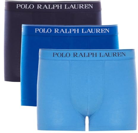 Polo Ralph Lauren Boxer Shorts Classic Trunk Pack of 3 Black White Blue Grey Red Size: XL Colour: 3PK CR NVY/SAPH Star/BRMDA BLU 009, 3pk Cr Nvy/Saph Star/Brmda Blu 009, XL