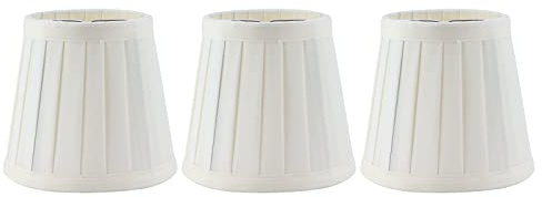 3 Stück Stoff Lampenschirm 12 x 11 x 8 cm Weiß E14 Clip Kronleuchter Wandleuchte Modern Simple Stehlampe
