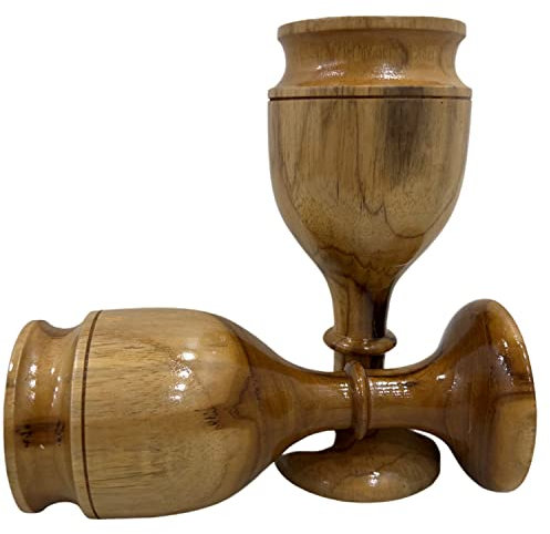 Handgefertigter Vintage Weinkelch aus Holz - Wikinger Trinkkelch für Kaffee & Wein, heiße & kalte Getränke, Küchenzubehör, ideal für Geburtstags- & Verlobungsfeiern