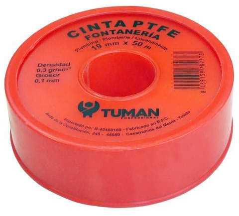 TUMAN 10 Rollen Teflonband für Sanitär, 19 mm x 0,1 mm x 50 m, 0,3 g, PTFE, zum Abdichten von Gewinde, Rohren.
