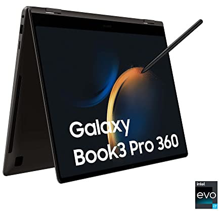 Samsung Galaxy Book3 Pro 360, Ordinateur Portable, 16, Tactile, Intel Core i7, 16 Go RAM, 512 Go SSD, Iris Xe Graphics, Anthracite, Clavier AZERTY FR
