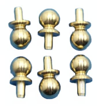 Melody Jane Dolls House 6 Traditional Door Knobs Round Gold Brass Handles1:12 Scale Fitting