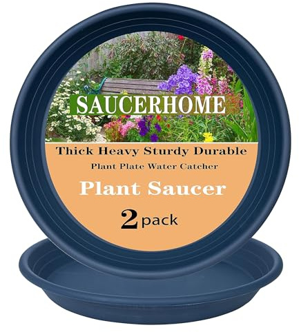SAUCERHOME 3 Packungen Pflanzen-Untersetzer, Topfuntersetzer und Abtropfschalen für drinnen und draußen, robust, langlebig, Pflanzteller, Wasserfänger (48,3 cm, blau)