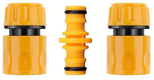 Hose Fitting Double Male Hose Connectors and 2PCS End Quick Connectors for Hose Pipe Fitting 1/2 Plastic Tap Connector (Quick Connector+Double Male Connector)