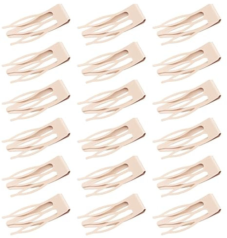 Mbsomnus 18 Stück Haarspangen Damen Doppel Griff Haar Clips Metall Snap Haarspangen Haarklammern Klein Haarclips Mädchen Haarschmuck für Haar Herstellung Salon Zubehör (Beige)