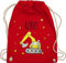Turnbeutel Rucksack - Bagger Baumaschine Baufahrzeug Bagger-Fan Baustellenfahrzeug - Unisize - Rot - kindergarten-rucksack sportbeutel kita baggerfahrer baustellenfahrzeuge beutel