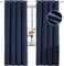 YSTELLAA Velours Rideau 100% Occultant 2 Pièce, 140×240cm, Thermique Isolant Anti Froid Et Chaleur, Rideaux Occultants Opaque, avec Oeillet, Anti Bruit, pour Salon Et Chambre, Bleu