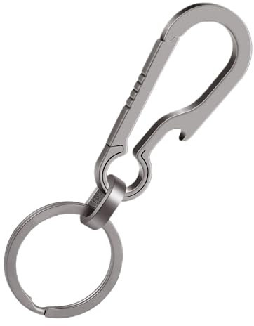 Ouligay Titanium Carabiner Keychain Clip Key Holder Keyring Titanium Bottle Opener Multifunctional Heavy Duty Keyring for Men Women