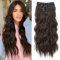 REECHO Clip in Extensions, 4PC Blond Hair Extensions Clip in Haarverlängerungen 60 cm Dicke Lange Strandwellen Haarteile Unsichtbare Spitze Natürliche weiche Haarteile - Schokoladenbraun