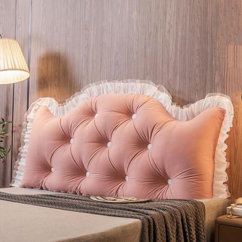 Cuscino Testiera A Cuneo, Cuscino Da Lettura Comodino Doppio Divano Grande Schiena Supporto Per Sostegno Testiera Rimovibile Per Letto Da Daybed Da Letto(120cm,Pink)