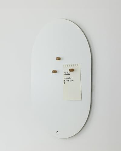 Metallbude Magnettafel TAVO - Weiß - Moderne ovale Magnetwand mit Wandmontage - Kratz-, Stoß- & Schlagfest - 41x57 cm